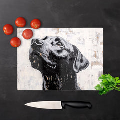 Banksy Inspired Thoughtful Black Labrador Chopping Board