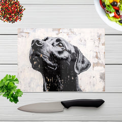Banksy Inspired Thoughtful Black Labrador Chopping Board
