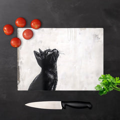 Thoughtful Banksy Inspired Cat Chopping Board