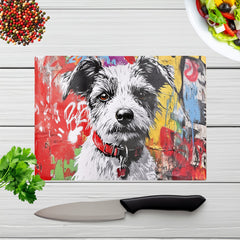 Colourful Terrier Banksy Inspired Chopping Board