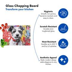 Colourful Terrier Banksy Inspired Chopping Board