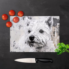 Banksy Inspired Thoughtful West Highland Terrier Chopping Board