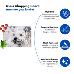 Banksy Inspired Thoughtful West Highland Terrier Chopping Board