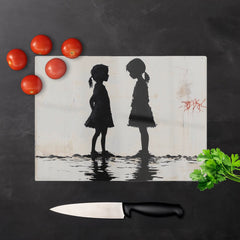 Silhouettes In The Rain Chopping Board