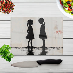 Silhouettes In The Rain Chopping Board