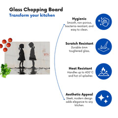 Silhouettes In The Rain Chopping Board