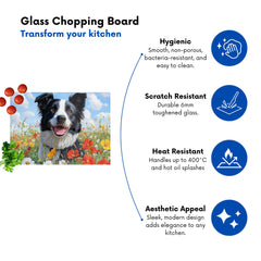 Border Collie Enjoying A Summer Meadow Chopping Board