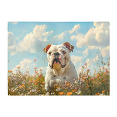 Bulldog Enjoying A Summer Meadow Chopping Board