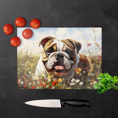 Bulldog In The Summer Meadow Chopping Board