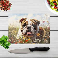 Bulldog In The Summer Meadow Chopping Board