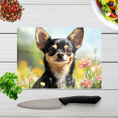 Chihuahua Enjoying A Summer Meadow Chopping Board