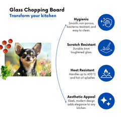 Chihuahua Enjoying A Summer Meadow Chopping Board