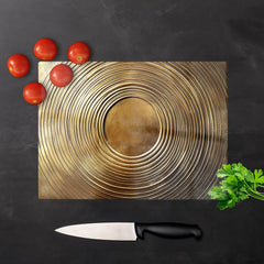 Golden Metallic Circles Chopping Board