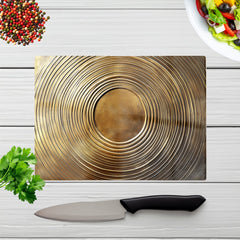 Golden Metallic Circles Chopping Board