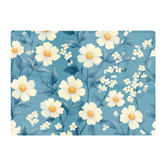 Blue And White Spring Daisies Chopping Board