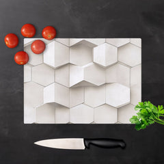 Light Dove Grey Geometric Chopping Board