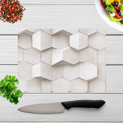 Light Dove Grey Geometric Chopping Board
