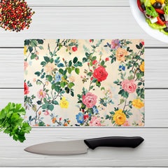 Collection Of Summer Garden Flowers Chopping Board