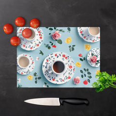 Tea Cups And Roses Chopping Board