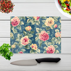 Painting Of Vintage Roses Chopping Board