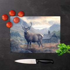 Highland Stag By The Cottage Chopping Board