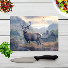 Highland Stag By The Cottage Chopping Board