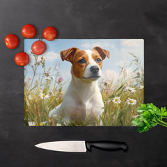 Happy Jack Russell In A Summer Meadow Chopping Board