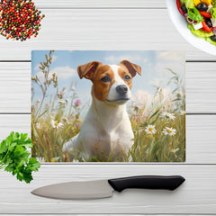 Happy Jack Russell In A Summer Meadow Chopping Board