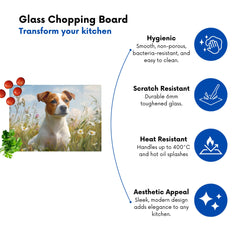 Happy Jack Russell In A Summer Meadow Chopping Board