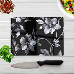 Metallic Effect Leaves And Flowers Chopping Board