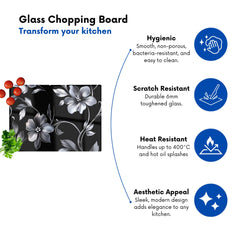 Metallic Effect Leaves And Flowers Chopping Board