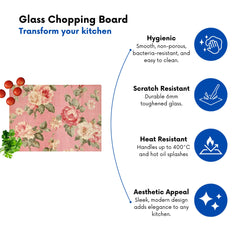 Vintage Pink Textured Roses Chopping Board
