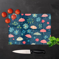 Umbrellas In Spring Chopping Board