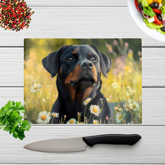 Rottweiler In A Summer Meadow Chopping Board