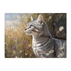 Silver Tabby Cat In A Spring Meadow Chopping Board