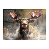 Splashart Moose Enjoying A Swim Chopping Board