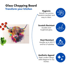 Super Splashart Highland Cow Chopping Board