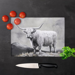 Ice Silver Highland Cow Chopping Board