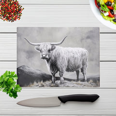 Ice Silver Highland Cow Chopping Board