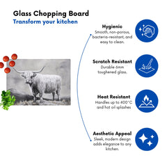 Ice Silver Highland Cow Chopping Board