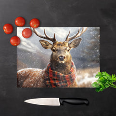 Scottish Red Deer In A Tartan Scarf Chopping Board