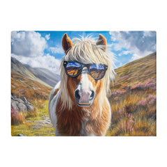 Shetland Pony Wearing Glasses Chopping Board