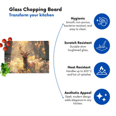 Stag Surrounded By Woodland Flowers Chopping Board