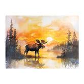 Watercolour Moose At Sunset Chopping Board