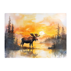 Watercolour Moose At Sunset Chopping Board
