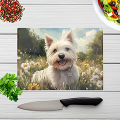 Happy Westie In A Summer Meadow Chopping Board