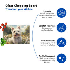 Happy Westie In A Summer Meadow Chopping Board