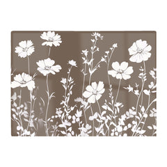 Taupe And White Floral Silhouette Chopping Board