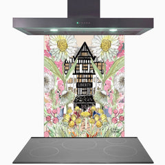 Liberty In Full Bloom Glass Kitchen Splashback