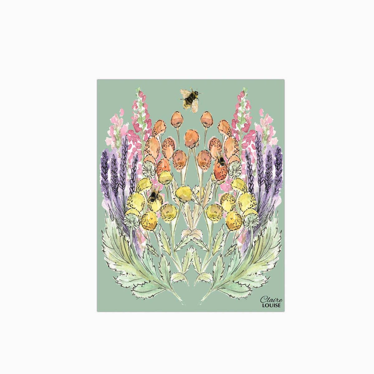Sage Bloom Glass Kitchen Splashback